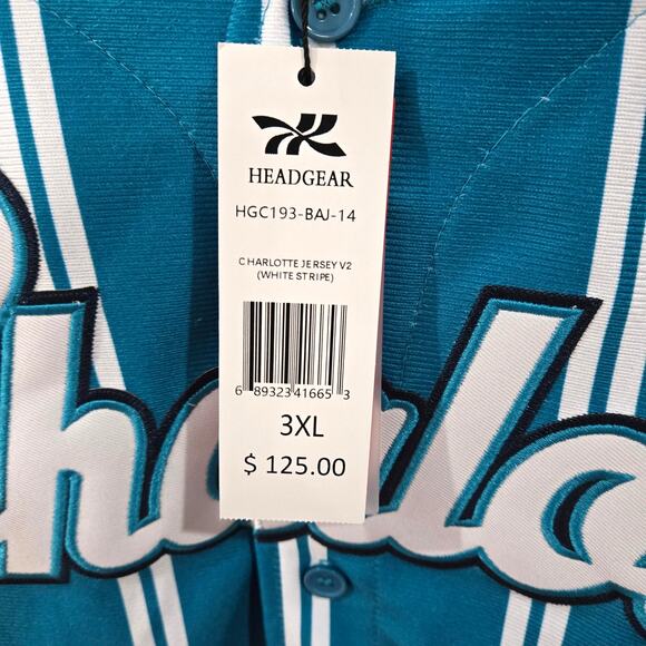 HeadGear Classics Nostalgia Co. Sz 3XL Charlotte Baseball Jersey - Picture 3 of 6